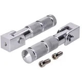Pillion footrest set CNC silver 53835