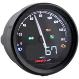 Speedometer set Koso D=60mm TNT-05 max 160km/h with temperature display and indicator lights for indicators, neutral, oil pressu