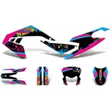 Aufkleber Dekor / Sticker Kit schwarz-pink-blau matt für Aprilia SX50 2018- Euro4 DK-42999