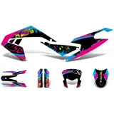 Aufkleber Dekor / Sticker Kit schwarz-pink-blau glänzend für Aprilia RX50 2018- Euro4 DK-43001