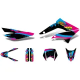 Aufkleber Dekor / Sticker Kit schwarz-pink-blau matt für Derbi Senda DRD 11-17 DK-43046