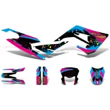 decal set black-pink-blue matt for Gilera RCR 50 2018- DK-43753