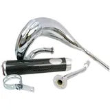 Schalldämpfer Auspuff Turbo Kit Bufanda RQ Chrom für Derbi Senda (00-), Aprilia RX/SX, Gilera RCR/SMT H10523-Q