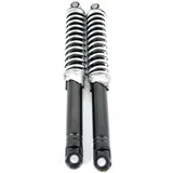 Federbein Satz 300mm Einstellbar Schwarz/Silber 10mm/8mm für Zündapp, Kreidler, Hercules, Puch, Mofa, Mokick, Moped MG00002510