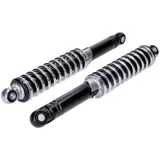 Federbein Satz 320mm Einstellbar Schwarz/Silber 10mm/8mm für Zündapp, Kreidler, Hercules, Puch, Mofa, Mokick, Moped MG00002528