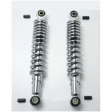 Stoßdämpfer Satz Chrom 310mm 5-fach einstellbar 10mm Kunststoffadapter 8mm für Kreidler, Zündapp, Hercules, Puch MG00002565
