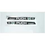 Tankaufkleber Satz 2 Stück Farben Silber Schwarz Weiß Grün für Puch Maxi S MG00008303