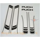 Sticker set PVC black transparent 6-piece for Puch, Maxi, moped, moped, mokick MG00008304