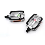 Pedale Aluminium Schwarz Silber für Zündapp, Kreidler, Hercules, Puch, KTM, DKW, Rixe MG00022230