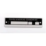 Typenschild Goebel Aluminium 90mm x 25mm Schwarz/Silber für Hercules Prima M, G3, GT, GX, HR, SB 220, 219, MK, KX, K 50 Ultra, S