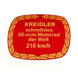 Aufkleber Farben Maße ca. 80mm Breite 65mm Höhe Rot Gelbgold für Florett, Flory, MF, MP, Moped, Mokick MG00083193