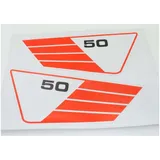 Aufkleber Satz Seitendeckel 50 rot weiß für Yamaha FS1 3E9 3E8, RD 50 MG00083266