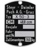 Typenschild Blanko 60 x 40mm für Puch, X 50-3 MG00083281
