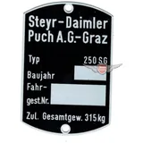 Frame type plate dimensions 60 x 40mm for Puch 250 SG MG00083285