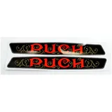 Tank sticker set 2 pieces 200 x 27mm black red for Puch Maxi N S Chopper moped, moped, mokick MG00083312