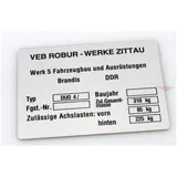 Typenschild, Aluminium 85mm 60mm 1mm für Simson Duo 4/ MG00083352 Typenschild, Aluminium 85mm 60mm 1mm für Simson Duo 4/ MG00083352