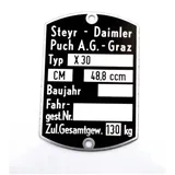 Typenschild Blanko 59x40mm für Puch, X 30 MG00083496