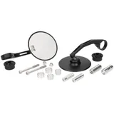 mirror set Moto Nostra 1408, Aluminium CNC, Ø=95mm round, handlebar ends matte black MN1408BK