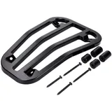 Top Case Träger / Gepäckträger Durchstieg Moto Nostra, schwarz glänzend, CNC für Vespa Primavera 50-150ccm, Sprint 50-150ccm MN4