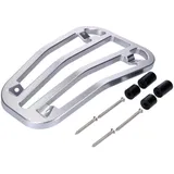 Top Case Träger / Gepäckträger Durchstieg Moto Nostra, silbern, CNC für Vespa Primavera 50-150ccm, Sprint 50-150ccm MN4806MS