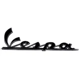 Emblem Logo Schild / Schriftzug "Vespa" schwarzchrom OEM 100x35mm für Vespa GT, LX, LXV, S, GTS, GTV PI-672060