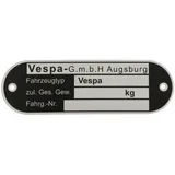 Type Plate "Vespa GmbH Augsburg" for Vespa all German models ´62-´67 45810