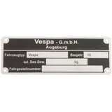Typenschild "Vespa GmbH Augsburg" für Vespa alle dt. Modelle ´58-´61 46359