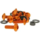 hexagon socket screw set incl. nuts M5x16 aluminum orange - 8 pcs each - fairing / styling VC21210
