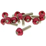 Bolzen Schraubensatz 12 Stück Alu-Kappe rot - M6x30 VC21227 Bolzen Schraubensatz 12 Stück Alu-Kappe rot - M6x30 VC21227