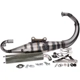Schalldämpfer Auspuff Yasuni Carrera 10 Carbon-Look gelb für Minarelli stehend YAS317-2CK