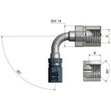 Vario adjustable internal thread TYP619 90 M10 x 1 in stainless steel
