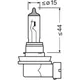 Bulb H11 12V55W OSRAM single blister pack altn 1597871 for: Kaw