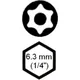 T7 Torx® Bit with Hole 25 mm 1/4 Inch_0