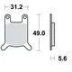 Brake pad set for Zündapp KS 80, 80 Touring, Kreidler, Hercu_2