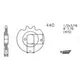Pinion Esjot Reinforced 12 teeth 15x11mm for Kreidler, Flore_1