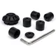 Caps- Set wheel nut / rim Ø=35mm -MOTO NOSTRA, CNC, black ma_1