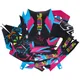 Dekor / Sticker Kit schwarz-pink-blau matt für Aprilia SX50 _1