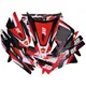 Dekor / Sticker Kit schwarz-weiß-rot glänzend für Derbi Send_1