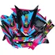 Dekor / Sticker Kit schwarz-pink-blau glänzend für Derbi Sen_1