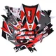 Dekor / Sticker Kit schwarz-weiß-rot glänzend für Derbi Send_1