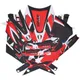 Dekor / Sticker Kit schwarz-weiß-rot matt für Gilera SMT 50 _1