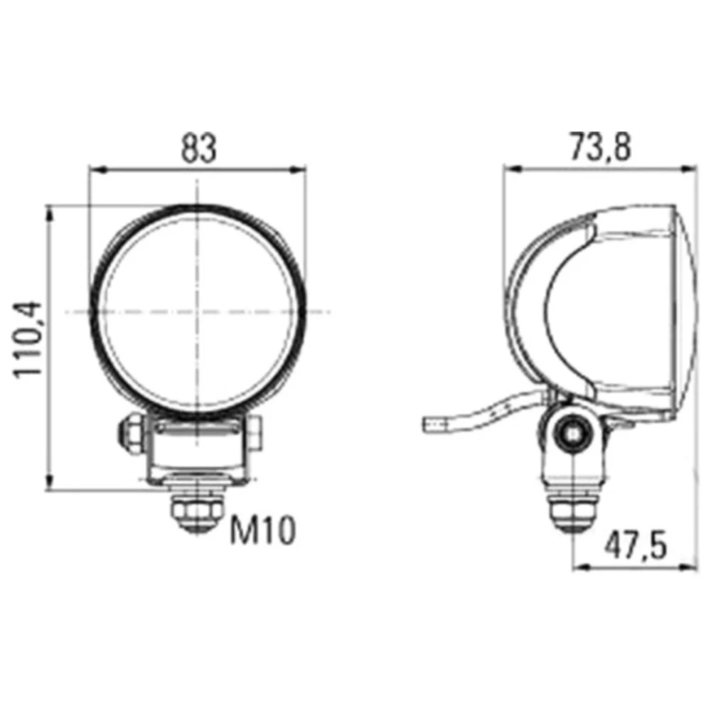 Arbeitsscheinwerfer Modul 70 LED für stehende Montage_0