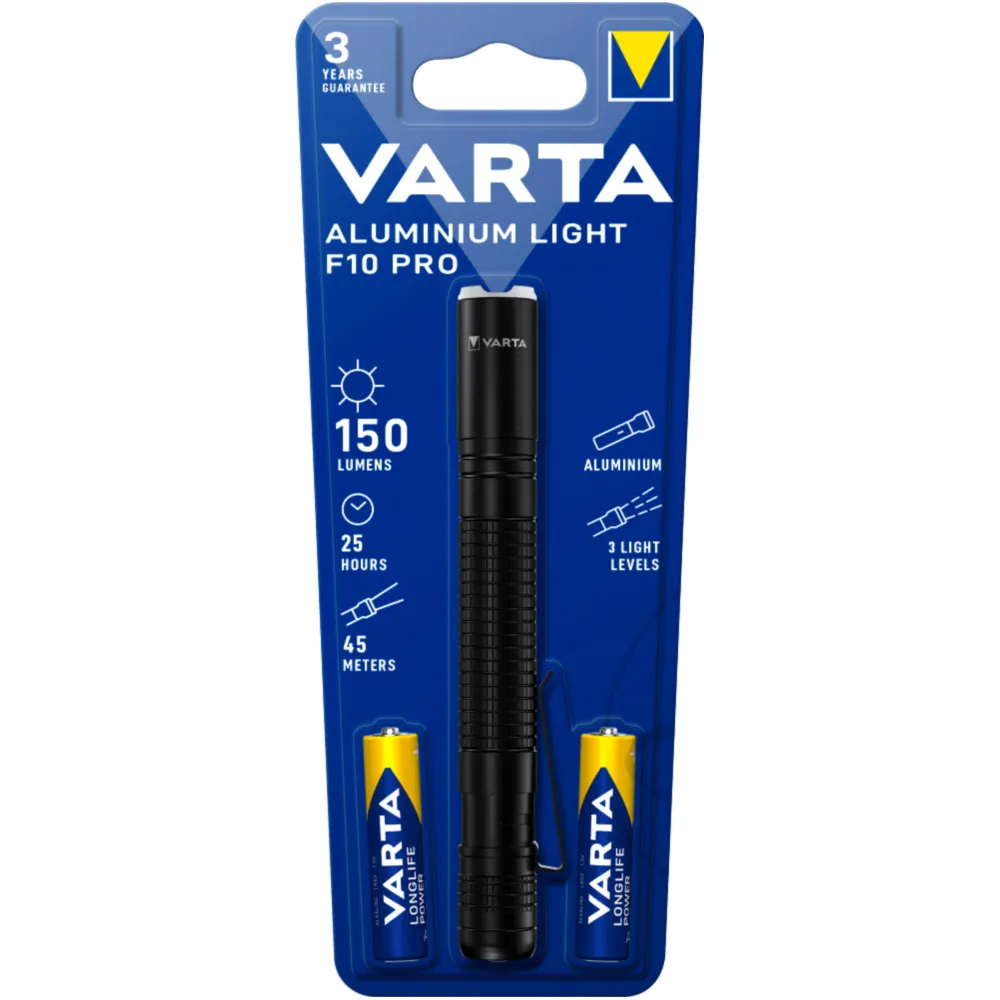VARTA F10 Pro Aluminium LED Torch with 2 AAA Batteries_0