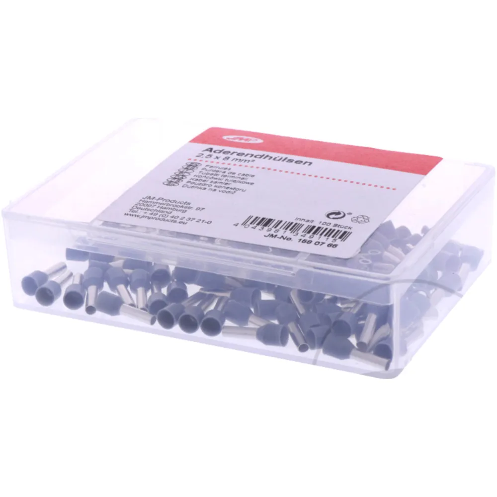 Aderendhülsen 2.5 x 8 mm JMP für französischen Farbcode, Packun