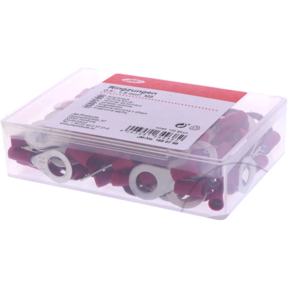 JMP Ring Connector for M8 0.5-1.5 mm² red Pack 100 PCS_0