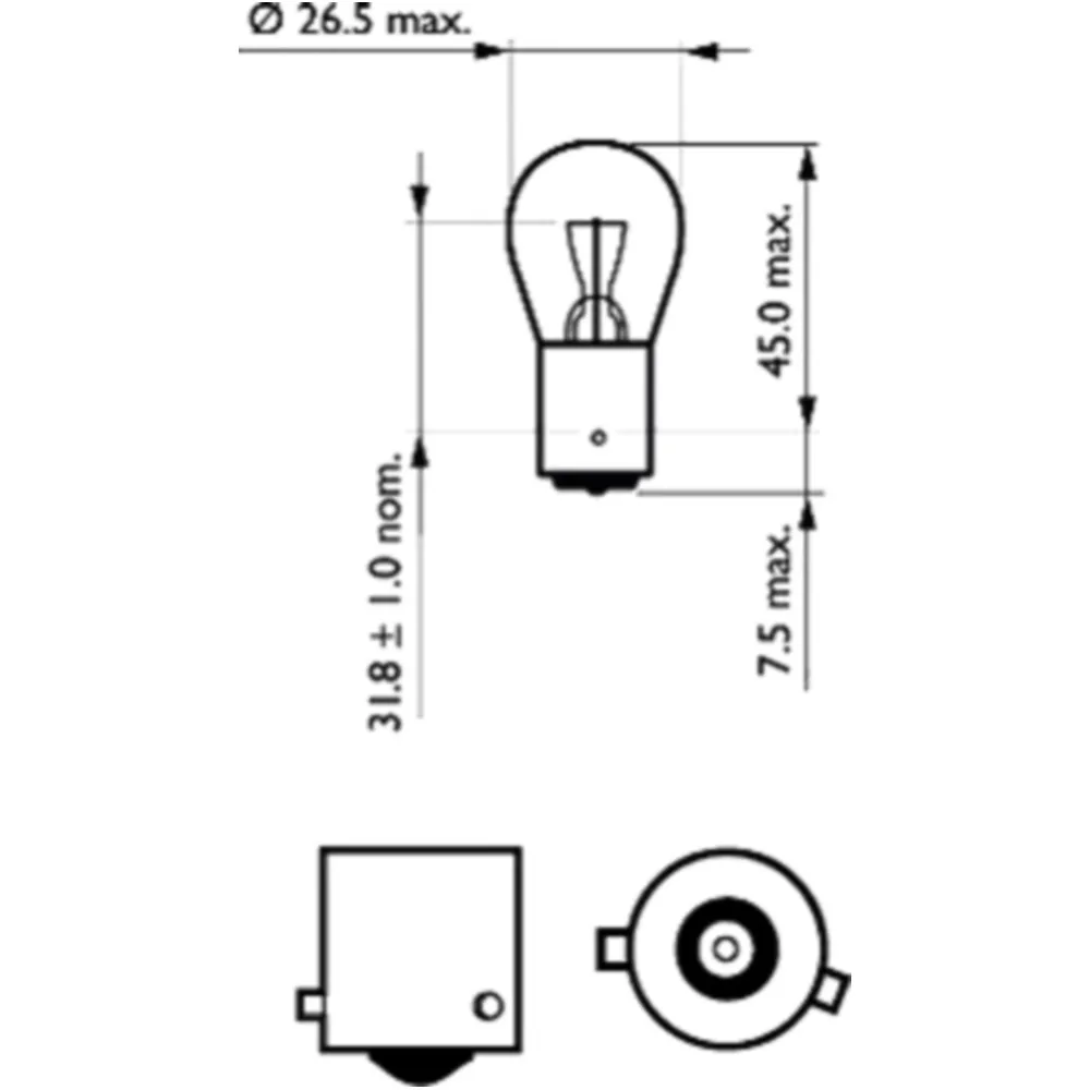 BULB 12V21W BAW15S RED for Motorcycles_0