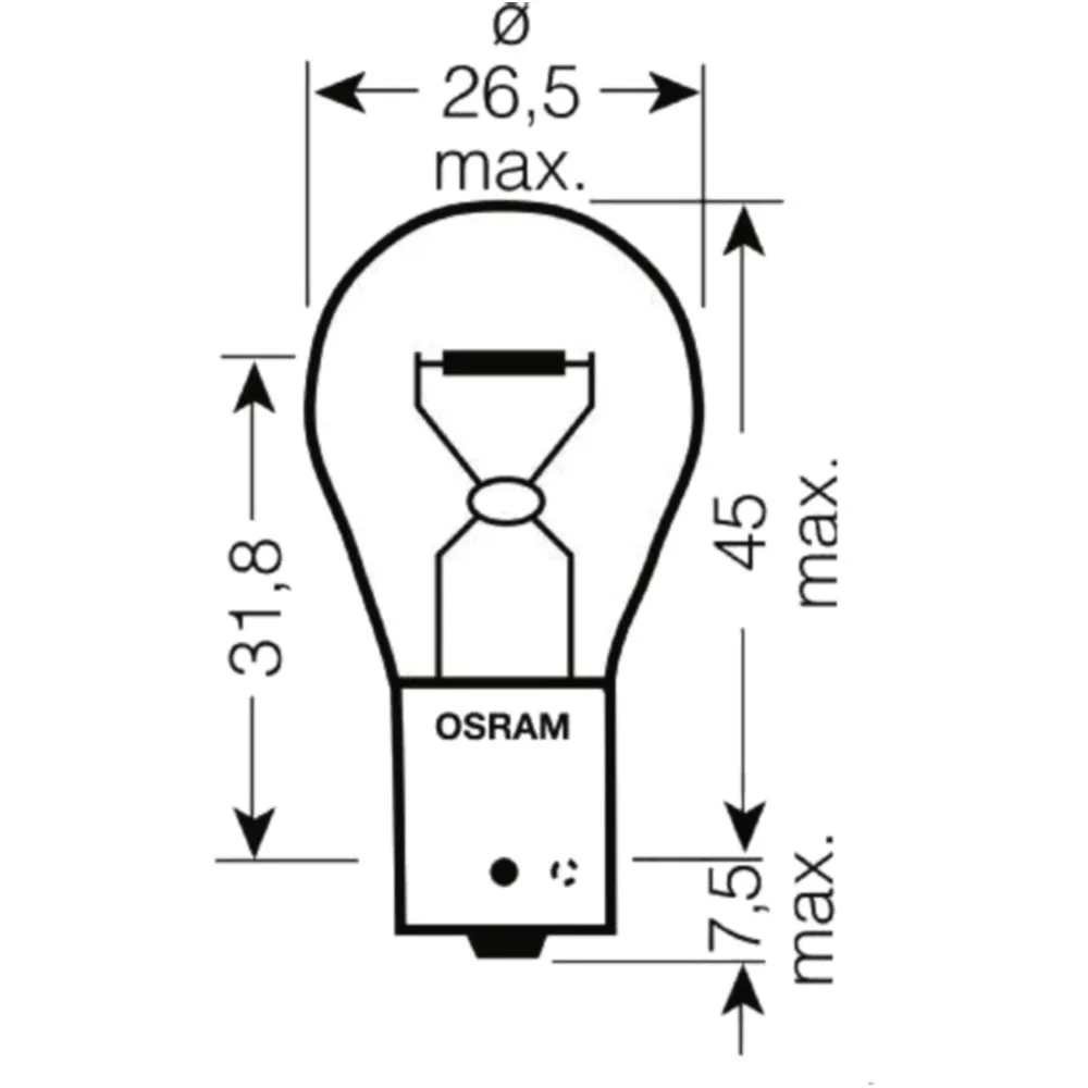 Lampe 12V21W BAU15S Osram JMP 1590332 passend für: Honda CBF, C