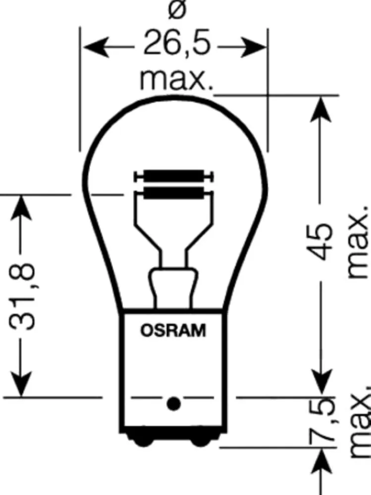 Lampe 12V21/5W BAY15D Osram siehe 1590369 11/24 passend für: Ho