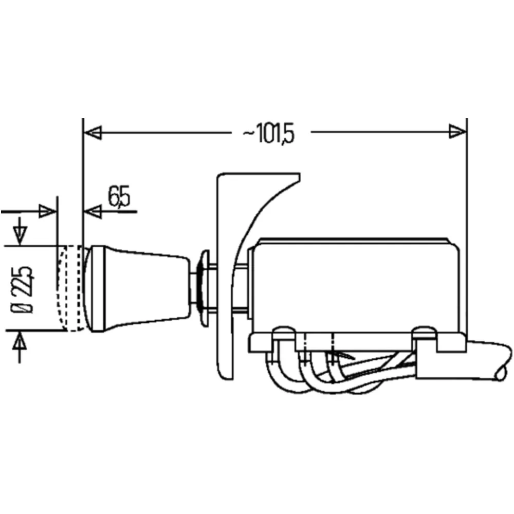12V Warning Light Switch without Splash Protection for Motorcyc