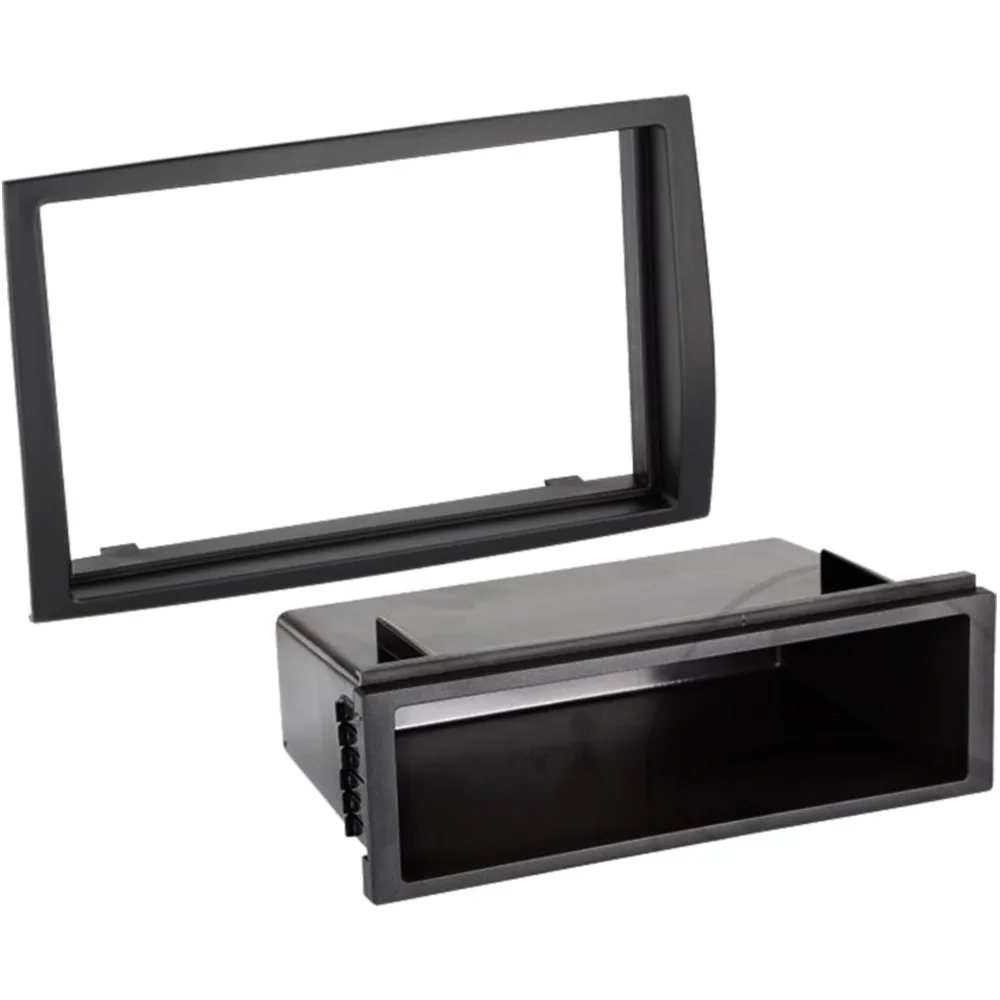 2-DIN Radio Trim Black with Storage Compartment for Citroen/Fia